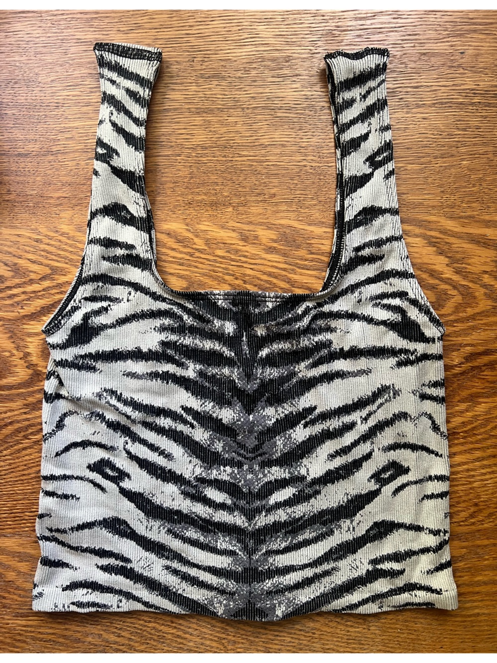Anthropologie Black & White Zebra-Pattern Knit Tank